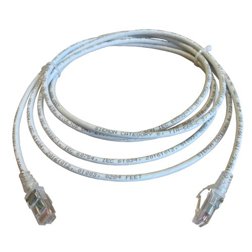 MOD CORD, CAT6 UTP, 3M, WHITE JKT, CLEAR BOOT,CM,LS0H