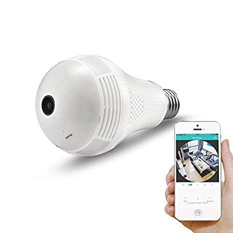 WiFi Panorama IP Bulb Camera with 360 FishEye Lens