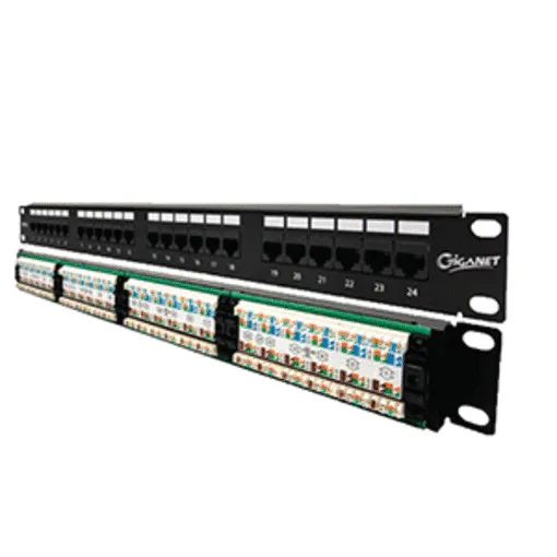 Giganet Category 6A UTP 19" 24 Port Patch panel, with 48pcs 110 plastic cover