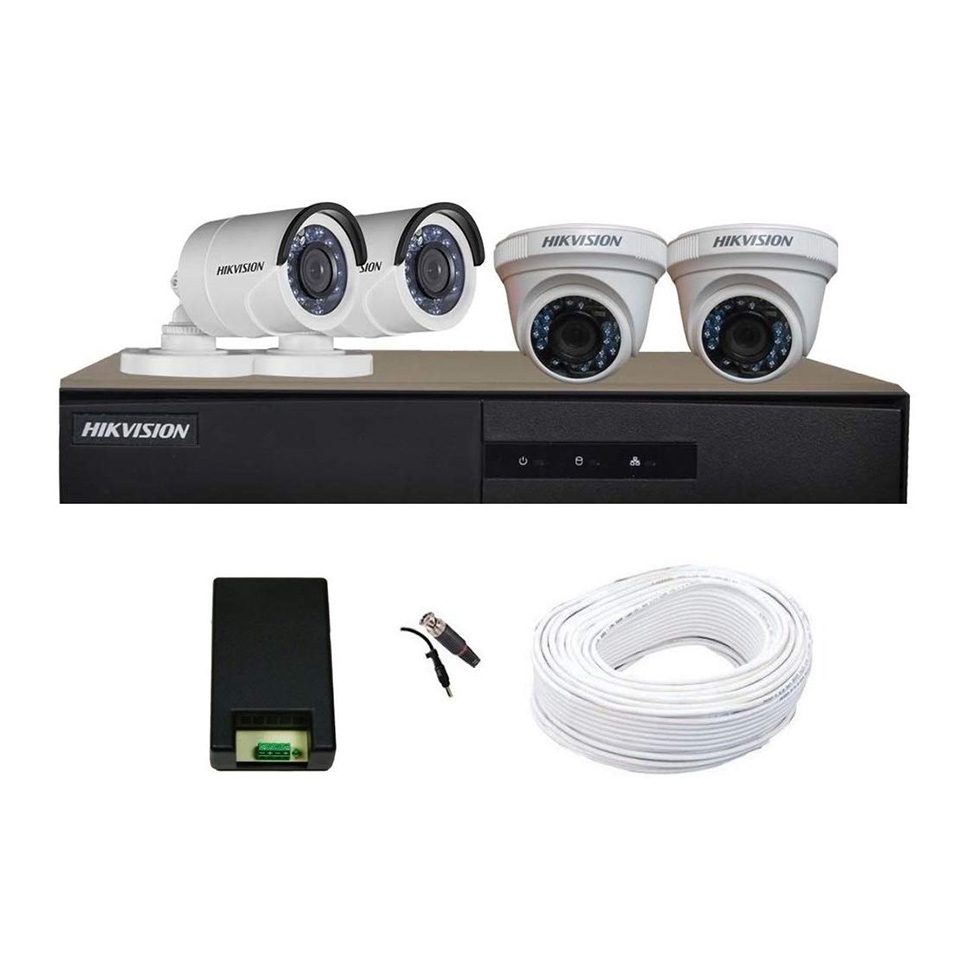 Hikvision Full HD (2MP) 4 CCTV Camera & 4Ch.Full HD DVR Kit